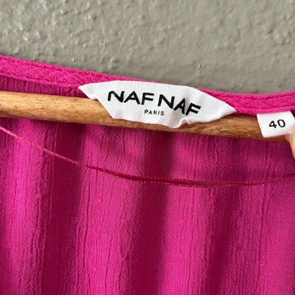 NAF NAF Paris Bright Pink Blouse Top Women’s Medium FR 40 - Picture 4 of 11